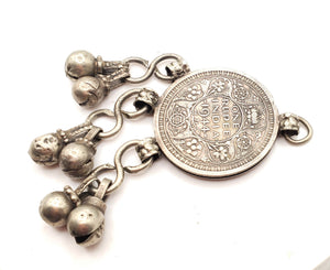 Antique 1944 B United Kingdom King George Vi British India Pendant, Hand Crafted Silver, Pendants Necklace, coin Jewelry, Tribal Jewelry