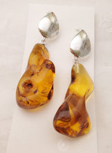 Load image into Gallery viewer, Baltic amber Earrings ,Dangle &amp; Drop Earrings, Natural Baltic amber, Polished amber, Genuine amber, Amber beads, Gemstone earrings
