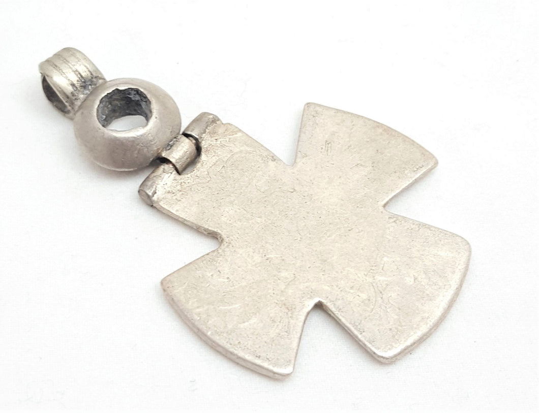 Antique Ethiopian Christian silver cross pendant,ethnic Ethiopian,cross pendant,Orthodox cross, lost wax, great patina, religion