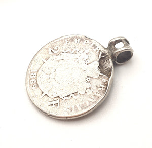 antique Ethiopia silver coins 1869s Silver coin Pendant, Made in 1969s, Jewelry, Silver coins.