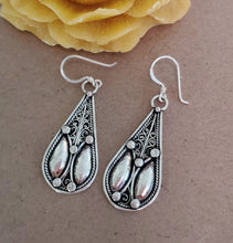 Load image into Gallery viewer, Traditional Old Silver Tuareg hoop earrings Ethnic Tribal,Ethnic Jewelry,sliver Earrings,Dangle &amp; Drop Earrings,Tribal Jewelry,
