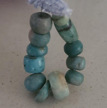 Load image into Gallery viewer, Ancient Moroccan Amazonite Stone Bead 30 gr, Mauritania Amazonite, African Trade, Sahara Amazonite, Ancient Stone, Tribal jewelry
