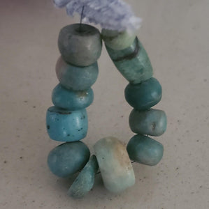 Ancient Moroccan Amazonite Stone Bead 30 gr, Mauritania Amazonite, African Trade, Sahara Amazonite, Ancient Stone, Tribal jewelry