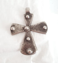 Load image into Gallery viewer, Antique Ethiopian Christian silver cross pendant,Amulet pendant,Genuine old neckcross,Good silver,Boho jewelry
