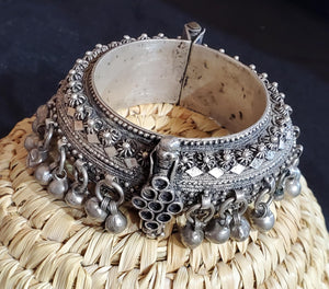 vintage old Silver Bedouin Bangle bracelet from Yemen ,Ethnic Tribal, Antique ,Boho jewelry , Ethnic, East African