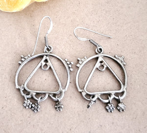 Moroccan Berber Filigree Sterling Silver Dangle Earrings silver 925,Berber Jewelry,sliver Earrings,Dangle & Drop