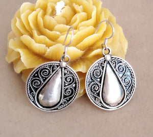 Traditional Old Silver Tuareg hoop earrings Ethnic Tribal,Ethnic Jewelry,sliver Earrings,Dangle & Drop Earrings,Tribal Jewelry,