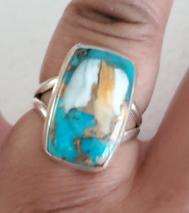 Sterling Silver Native American Turquoise Ring size 10