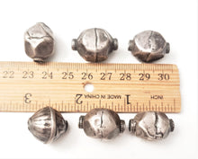 Load image into Gallery viewer, Antique Ethiopian lot of 6 old silver beads 1930s,Hand Crafted Silver,Ethnic Jewelry,Tribal Jewelry,
