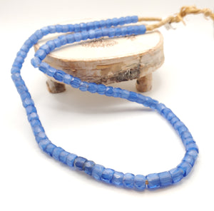 Rare Long Strands of Antique Bohemian Russian Blues Beads from ,late 19th centuries ,African Trade Beads