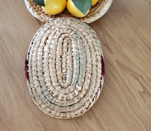 Load image into Gallery viewer, African Ethiopian handwoven Round bread or fruit basket,African Art, Décor Baskets,Wicker Basket, Straw Basket ,Wall Boho Decor
