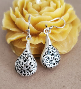 Moroccan Berber Filigree Sterling Silver Dangle Earrings silver 925,Berber Jewelry,sliver Earrings,Dangle & Drop