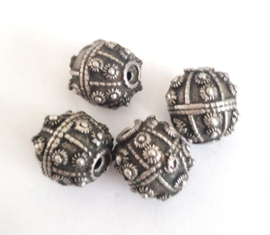 1 Old silver star burst granulation hallmarked Globe bead from Yemen circa 1930s,Bedouin tribal ,Hand Crafted Silver,Ethnic Jewelry