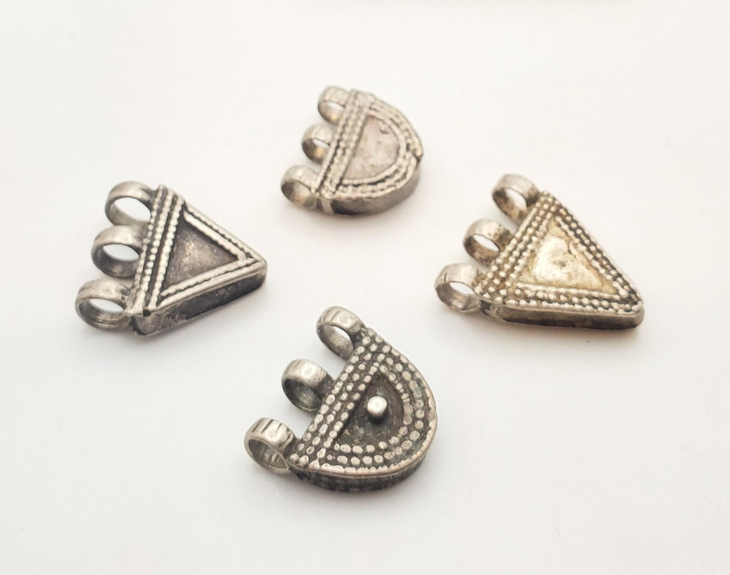 4 Antique Ethiopian Silver amulets Prayer Boxes Phallic Pendants,Hand Crafted Silver,Ethnic Jewelry,Tribal Jewelry,