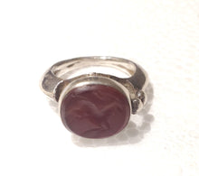 Load image into Gallery viewer, Old Engraved Turkish Ottoman Carnelian Ring size 7, Hand Made ,sterling silver 925 ,tribal jewelry, Ancient Carnelian, Ottoman Silver
