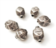 Load image into Gallery viewer, Antique Ethiopian lot of 6 old silver beads 1930s,Hand Crafted Silver,Ethnic Jewelry,Tribal Jewelry,
