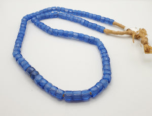Rare Long Strands of Antique Bohemian Russian Blues Beads from ,late 19th centuries ,African Trade Beads