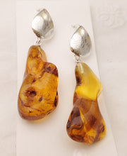 Load image into Gallery viewer, Baltic amber Earrings ,Dangle &amp; Drop Earrings, Natural Baltic amber, Polished amber, Genuine amber, Amber beads, Gemstone earrings
