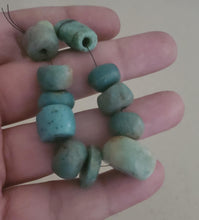 Load image into Gallery viewer, Ancient Moroccan Amazonite Stone Bead 30 gr, Mauritania Amazonite, African Trade, Sahara Amazonite, Ancient Stone, Tribal jewelry
