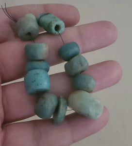 Ancient Moroccan Amazonite Stone Bead 30 gr, Mauritania Amazonite, African Trade, Sahara Amazonite, Ancient Stone, Tribal jewelry