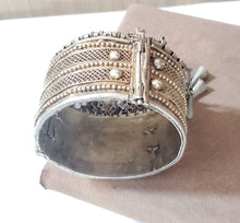 Load image into Gallery viewer, Antique Ethiopian Silver Cuff BRACELET ,Ethnic Tribal cuff, Antique ,Boho jewelry , Ethnic, East African
