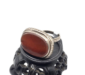 Antique Silver Ancient Carnelian Ring size 8 Yemen tribal jewelry,Old silver ,Hand Crafted Silver,Yemen Jewelry ,filigree Jewelry