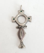 Load image into Gallery viewer, Moroccan handmade Tuareg silver cross pendant, Ethnic Tribal, Tuareg Silver, Sahara jewelry, Ethnic Jewelry, Tribal Jewelry
