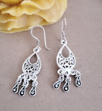 Load image into Gallery viewer, Traditional Old Silver Tuareg hoop earrings Ethnic Tribal,Ethnic Jewelry,sliver Earrings,Dangle &amp; Drop Earrings,Tribal Jewelry,
