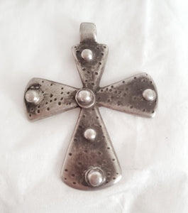 Antique Ethiopian Christian silver cross pendant,Amulet pendant,Genuine old neckcross,Good silver,Boho jewelry