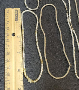 Antique Ethiopian 2 strand of silver Heishi Anklet 1930s ,collectible silver,Ethnic silver Beads ,Jewelry Supplies Beads