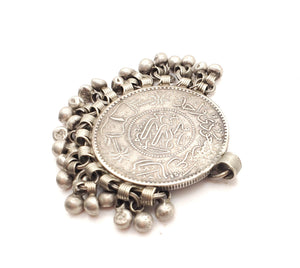 Antique 1935 Saudi Arabia 5 Riyal silver coin traditional Pendant, Hand Crafted Silver,Pendants Necklace,coin Jewelry,Tribal Jewelry