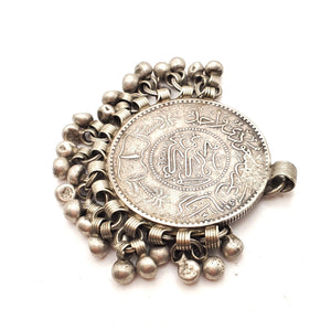 Antique 1935 Saudi Arabia 5 Riyal silver coin traditional Pendant, Hand Crafted Silver,Pendants Necklace,coin Jewelry,Tribal Jewelry