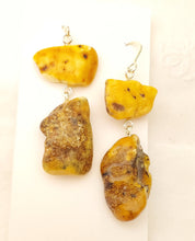 Load image into Gallery viewer, Baltic amber Earrings ,Dangle &amp; Drop Earrings, Natural Baltic amber, Polished amber, Genuine amber, Amber beads, Gemstone earrings
