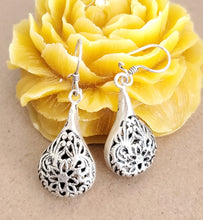 Load image into Gallery viewer, Moroccan Berber Filigree Sterling Silver Dangle Earrings silver 925,Berber Jewelry,sliver Earrings,Dangle &amp; Drop
