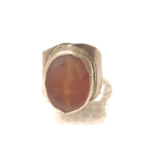 Load image into Gallery viewer, Antique Yemen silver ring with Ancient Carnelian size 11 ,Yemen ring, Agate ring, Middle East jewelry, Islamic ring, Eye of Allah
