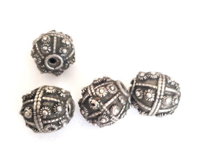 1 Old silver star burst granulation hallmarked Globe bead from Yemen circa 1930s,Bedouin tribal ,Hand Crafted Silver,Ethnic Jewelry