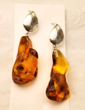 Load image into Gallery viewer, Baltic amber Earrings ,Dangle &amp; Drop Earrings, Natural Baltic amber, Polished amber, Genuine amber, Amber beads, Gemstone earrings
