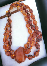 Load image into Gallery viewer, Old Genuine Baltic Amber Natural Amber Necklace. Gift for Her, gift for Mom, Baltic amber, amber LARGE cabochon, Tribal Jewelry
