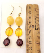 Load image into Gallery viewer, Baltic amber Earrings ,Dangle &amp; Drop Earrings, Natural Baltic amber, Polished amber, Genuine amber, Amber beads, Gemstone earrings
