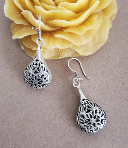 Moroccan Berber Filigree Sterling Silver Dangle Earrings silver 925,Berber Jewelry,sliver Earrings,Dangle & Drop