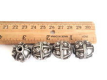 Load image into Gallery viewer, 1 Old silver star burst granulation hallmarked Globe bead from Yemen circa 1930s,Bedouin tribal ,Hand Crafted Silver,Ethnic Jewelry
