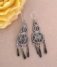 Load image into Gallery viewer, Moroccan Berber Filigree Sterling Silver Dangle Earrings silver 925,Berber Jewelry,sliver Earrings,Dangle &amp; Drop
