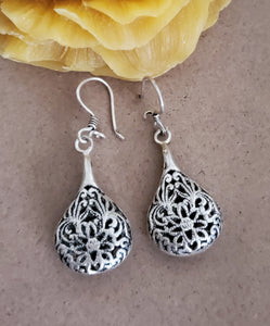 Moroccan Berber Filigree Sterling Silver Dangle Earrings silver 925,Berber Jewelry,sliver Earrings,Dangle & Drop