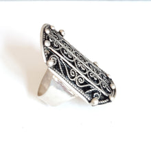 Load image into Gallery viewer, Moroccan Hand Made enamel sterling silver 925 Berber Ring size 8.5, Ethnic Rings, Tribal Jewelry, Moroccan Rings, Berber Jewelry
