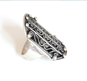 Moroccan Hand Made enamel sterling silver 925 Berber Ring size 8.5, Ethnic Rings, Tribal Jewelry, Moroccan Rings, Berber Jewelry