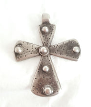 Load image into Gallery viewer, Antique Ethiopian Christian silver cross pendant,Amulet pendant,Genuine old neckcross,Good silver,Boho jewelry
