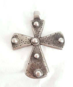 Antique Ethiopian Christian silver cross pendant,Amulet pendant,Genuine old neckcross,Good silver,Boho jewelry