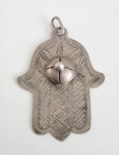 Load image into Gallery viewer, Moroccan Old silver Hand of Fatima Hamsa Pendant Amulet,Berber Jewelry,African Jewelry,Moroccan Jewelry,Hand of Fatima Charm
