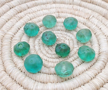 Load image into Gallery viewer, 10 pieces of old green Vaseline Beads (uranium glass beads) made in Bohemia/Czech Trade Beads- African Trade Beads, 19th centuries,
