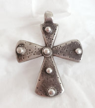 Load image into Gallery viewer, Antique Ethiopian Christian silver cross pendant,Amulet pendant,Genuine old neckcross,Good silver,Boho jewelry
